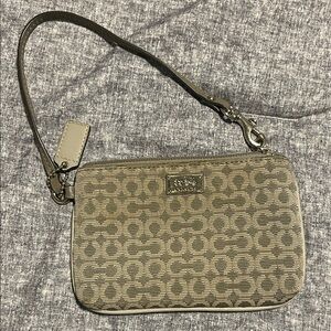 Coach Beige Monogram Wristlet